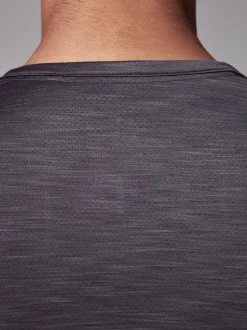 Charcoal Grey Short Sleeve Tee Active Gym Training Top