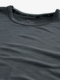 Charcoal Grey Short Sleeve Tee Active Gym Training Top