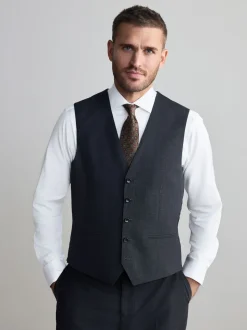 Charcoal Grey Signature Nova Fides Wool Waistcoat
