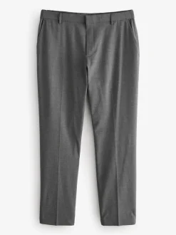 Charcoal Grey Slim Fit Elasticated Waist Motionflex Stretch Smart Trousers