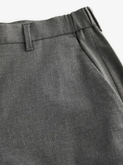 Charcoal Grey Slim Fit Elasticated Waist Motionflex Stretch Smart Trousers