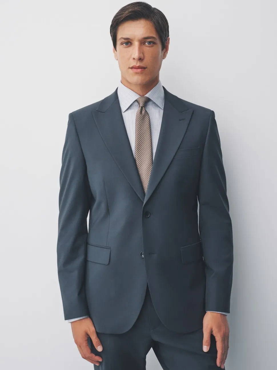 Charcoal Grey Slim Fit Slim Fit Motion Flex Wool Blend Suit Jacket