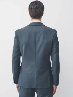 Charcoal Grey Slim Fit Slim Fit Motion Flex Wool Blend Suit Jacket