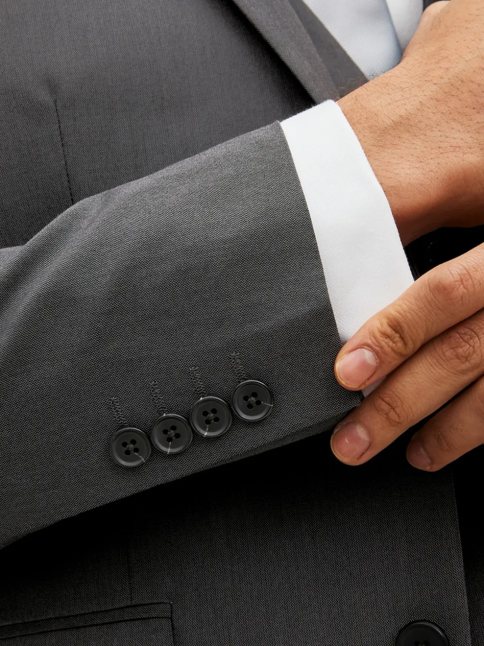 Charcoal Grey Slim Fit Two Button Suit Jacket
