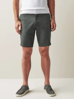 Charcoal Grey Straight Fit Stretch Chinos Shorts