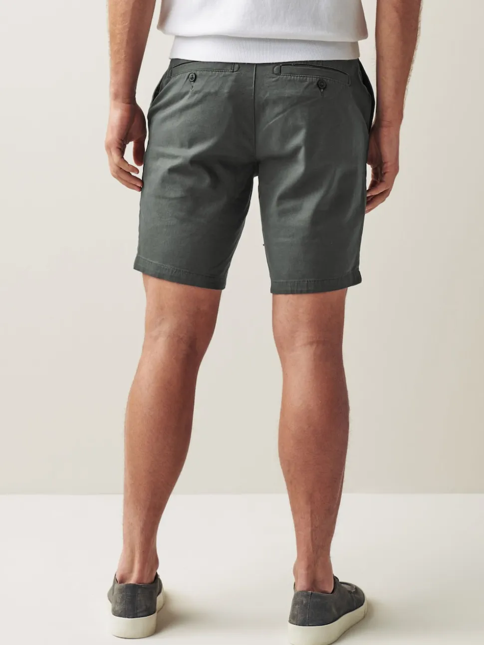 Charcoal Grey Straight Fit Stretch Chinos Shorts