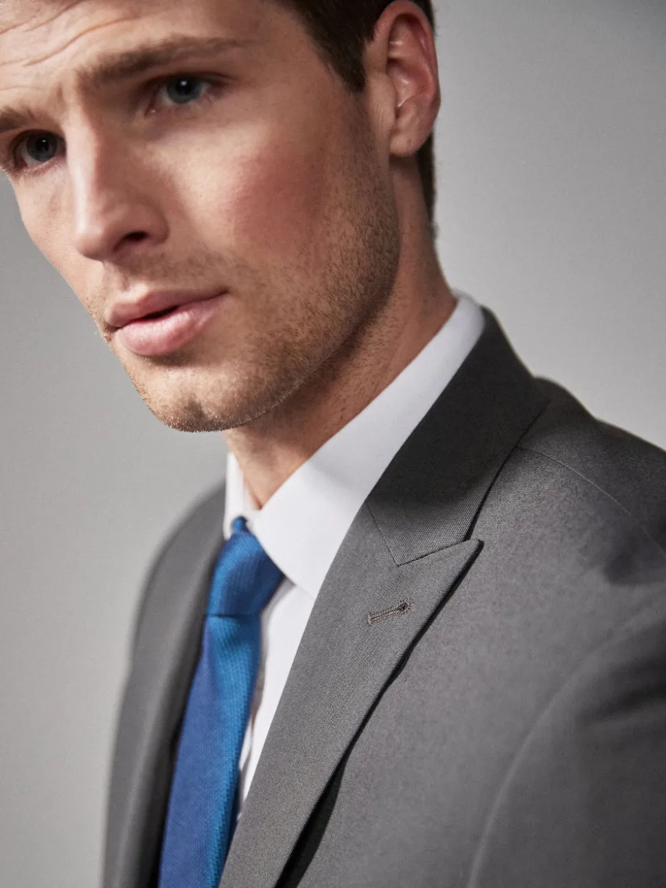 Charcoal Grey Tailored Fit Two Button Suit Jacket