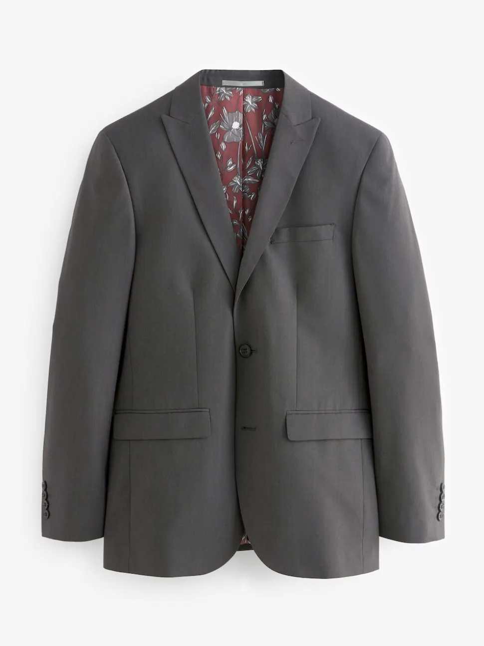 Charcoal Grey Tailored Fit Two Button Suit Jacket