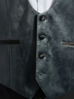 Charcoal Grey Velvet Waistcoat