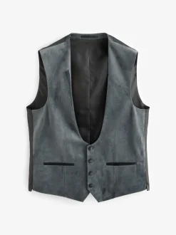 Charcoal Grey Velvet Waistcoat