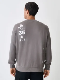 Charcoal Grey Washed Pink Floyd Licence Graphic Crew Sweatshirt