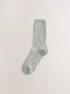 Charcoal/Light Grey Fluffy Socks 2 Pack