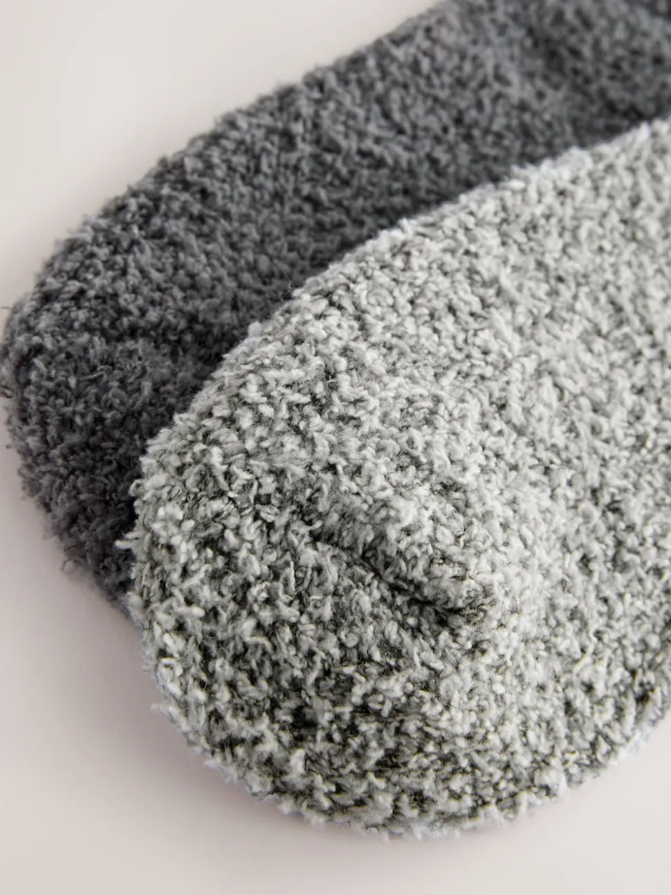 Charcoal/Light Grey Fluffy Socks 2 Pack