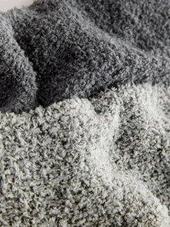 Charcoal/Light Grey Fluffy Socks 2 Pack