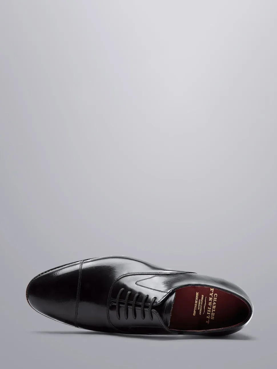 Charles Tyrwhitt Black High Shine Leather Made In England Oxford Shoes