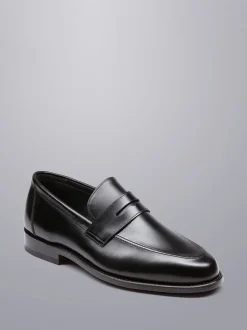 Charles Tyrwhitt Black Leather Saddle Loafers
