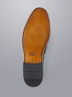 Charles Tyrwhitt Black Leather Saddle Loafers