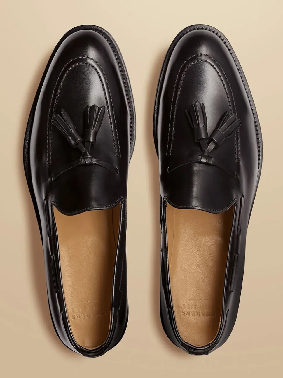 Charles Tyrwhitt Black Leather Tassel Loafers