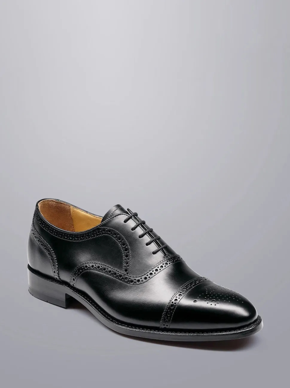 Charles Tyrwhitt Black Leather Oxford Brogues Shoes