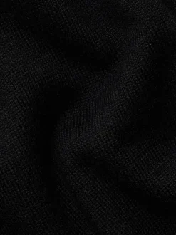 Charles Tyrwhitt Black Pure Merino Quarter Zip Jumper