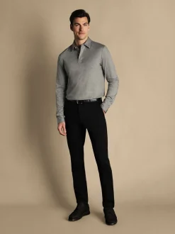 Charles Tyrwhitt Black Slim Fit French Slim Fit Ultimate Non-iron Chinos