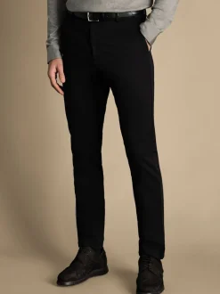 Charles Tyrwhitt Black Slim Fit French Slim Fit Ultimate Non-iron Chinos