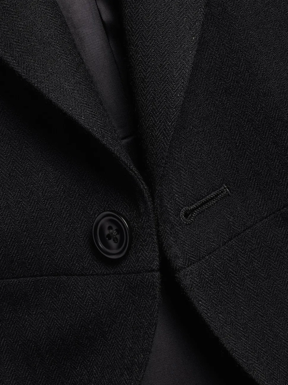 Charles Tyrwhitt Black Slim Fit Herringbone Morning Suit: Tailcoat