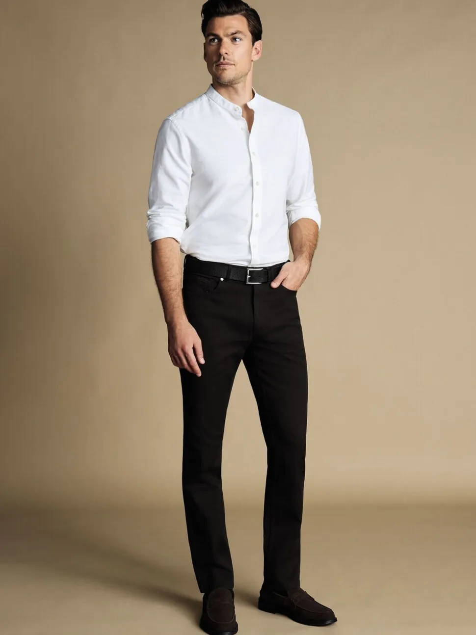 Charles Tyrwhitt Black Twill Classic Fit 5 Pocket Jeans