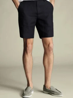 Charles Tyrwhitt Blue 100% Linen Shorts