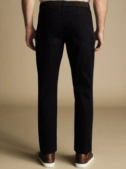 Charles Tyrwhitt Blue Dark Twill Slim Fit 5 Pocket Jeans