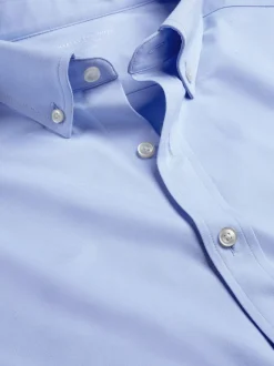 Charles Tyrwhitt Blue Four Way Stretch Button Down Jersey Shirt