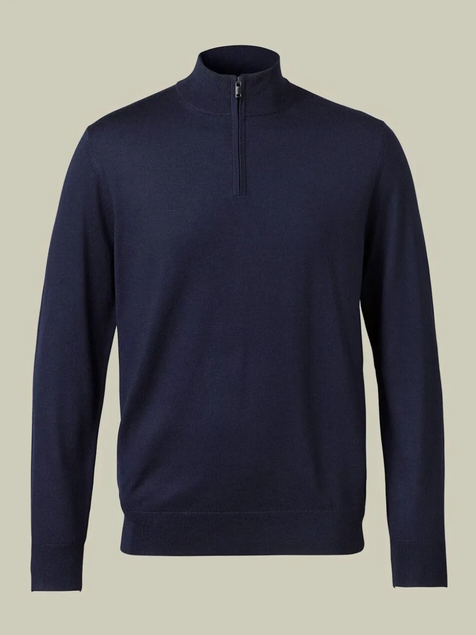 Charles Tyrwhitt Blue Merino Zip Neck Jumper