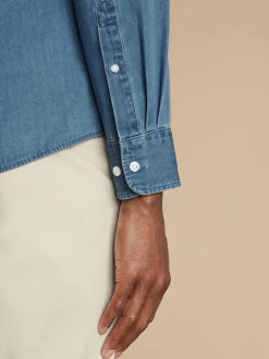 Charles Tyrwhitt Blue Slim Fit Plain 100% Cotton Denim Shirt