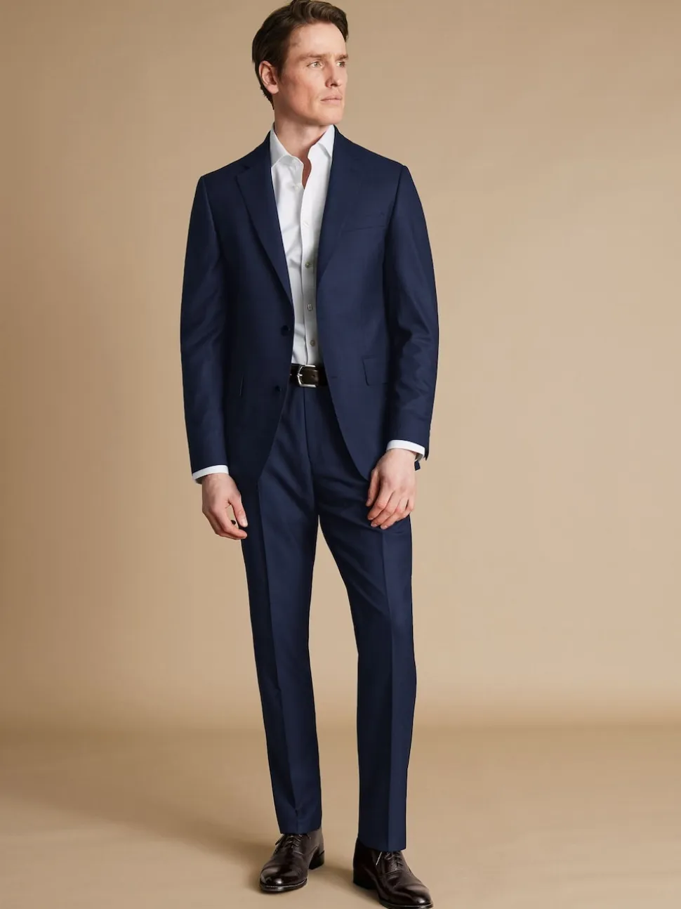 Charles Tyrwhitt Blue Slim Fit End on End Travel Suit: Jacket