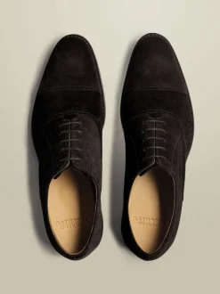 Charles Tyrwhitt Brown Dark Chocolate Suede Oxford Shoes