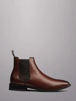 Charles Tyrwhitt Brown Leather Chelsea Boots