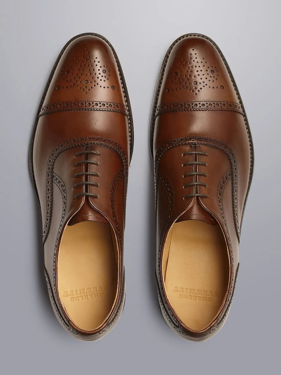 Charles Tyrwhitt Brown Leather Oxford Brogues Shoes