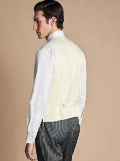Charles Tyrwhitt Cream Adjustable Fit Morning V2 Suit: Waistcoat