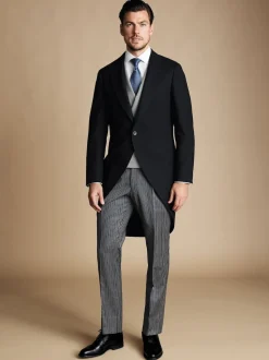Charles Tyrwhitt Grey Adjustable Fit Morning V2 Suit: Waistcoat