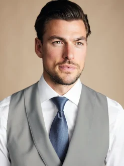 Charles Tyrwhitt Grey Adjustable Fit Morning V2 Suit: Waistcoat