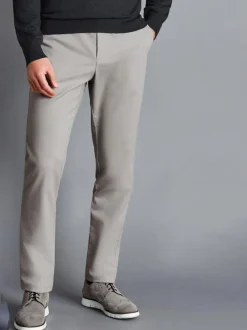Charles Tyrwhitt Grey Slim Fit French Slim Fit Ultimate Non-iron Chinos