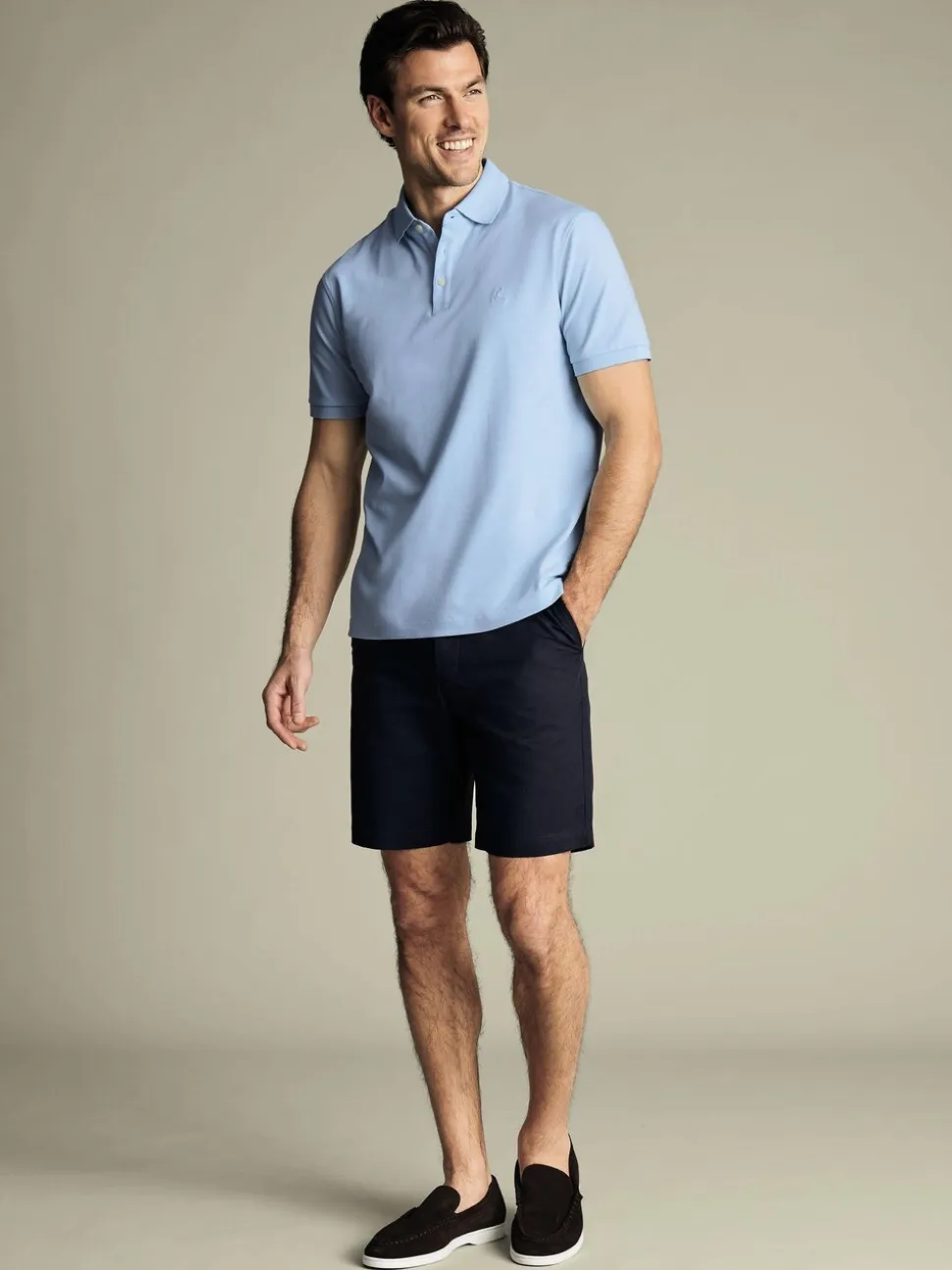 Charles Tyrwhitt Ink Blue Cotton Shorts
