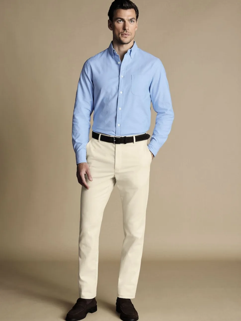 Charles Tyrwhitt Natural cream Classic Fit Ultimate non-iron Chino Trousers