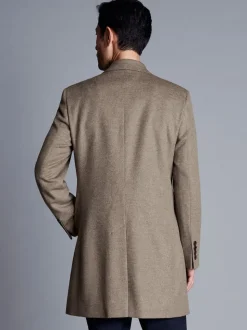 Charles Tyrwhitt Natural Pure Wool Overcoat