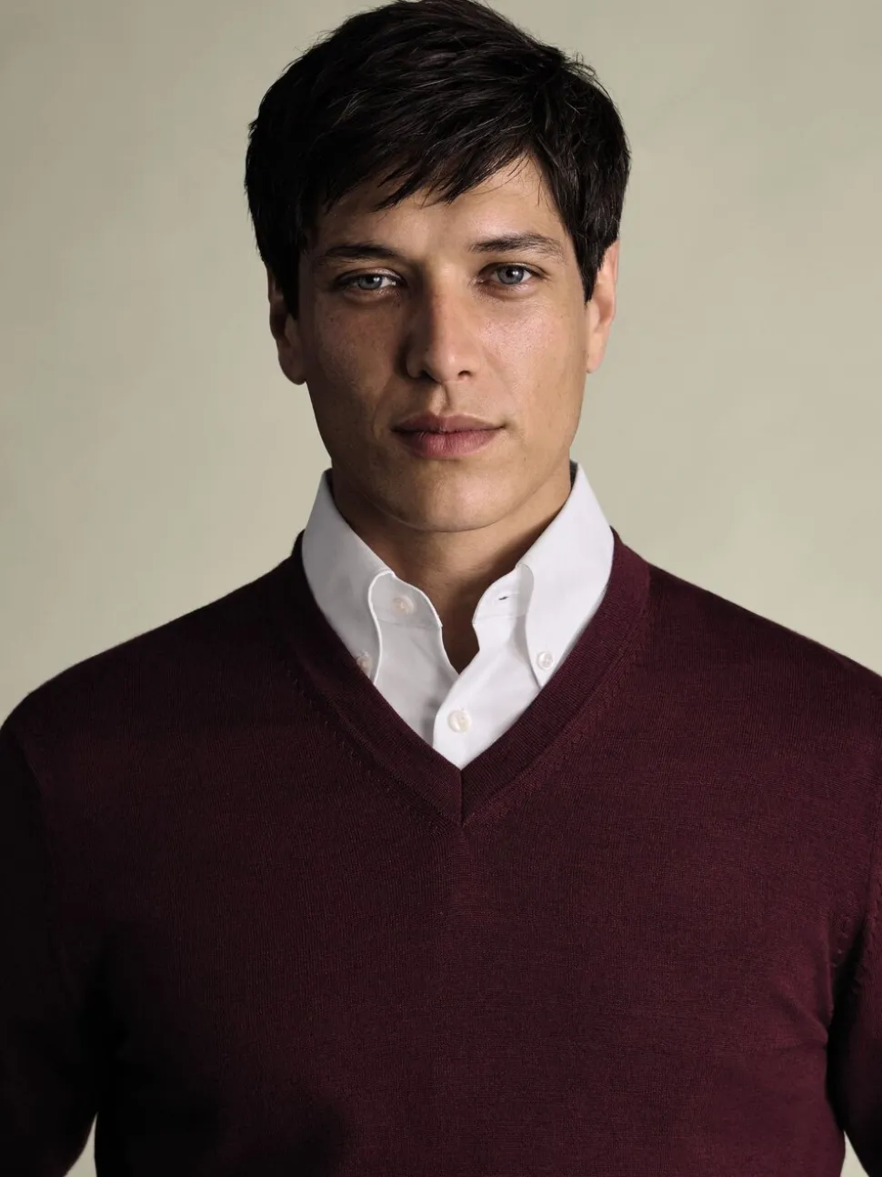 Charles Tyrwhitt Red Pure Merino V-Neck Jumper