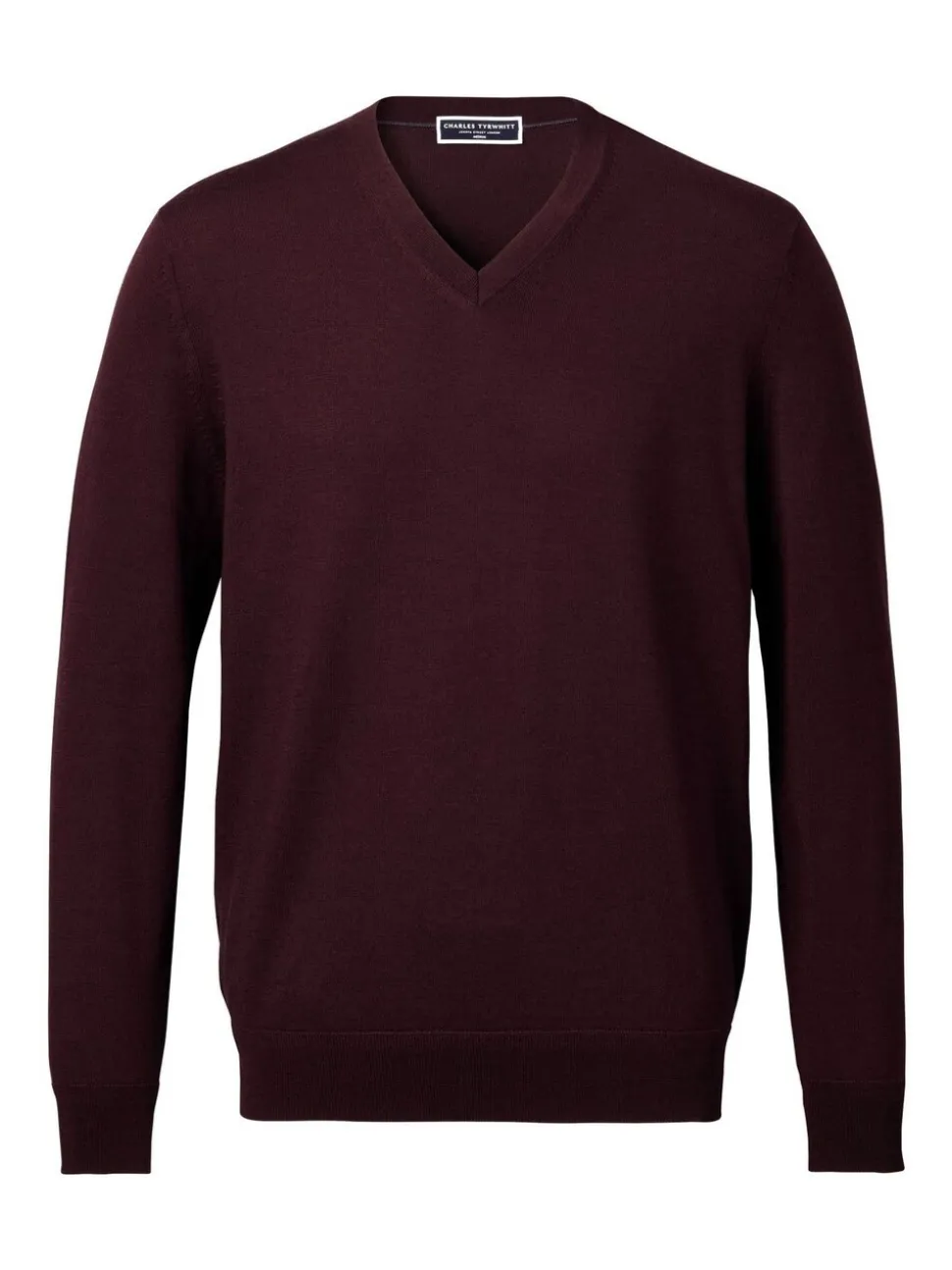 Charles Tyrwhitt Red Pure Merino V-Neck Jumper