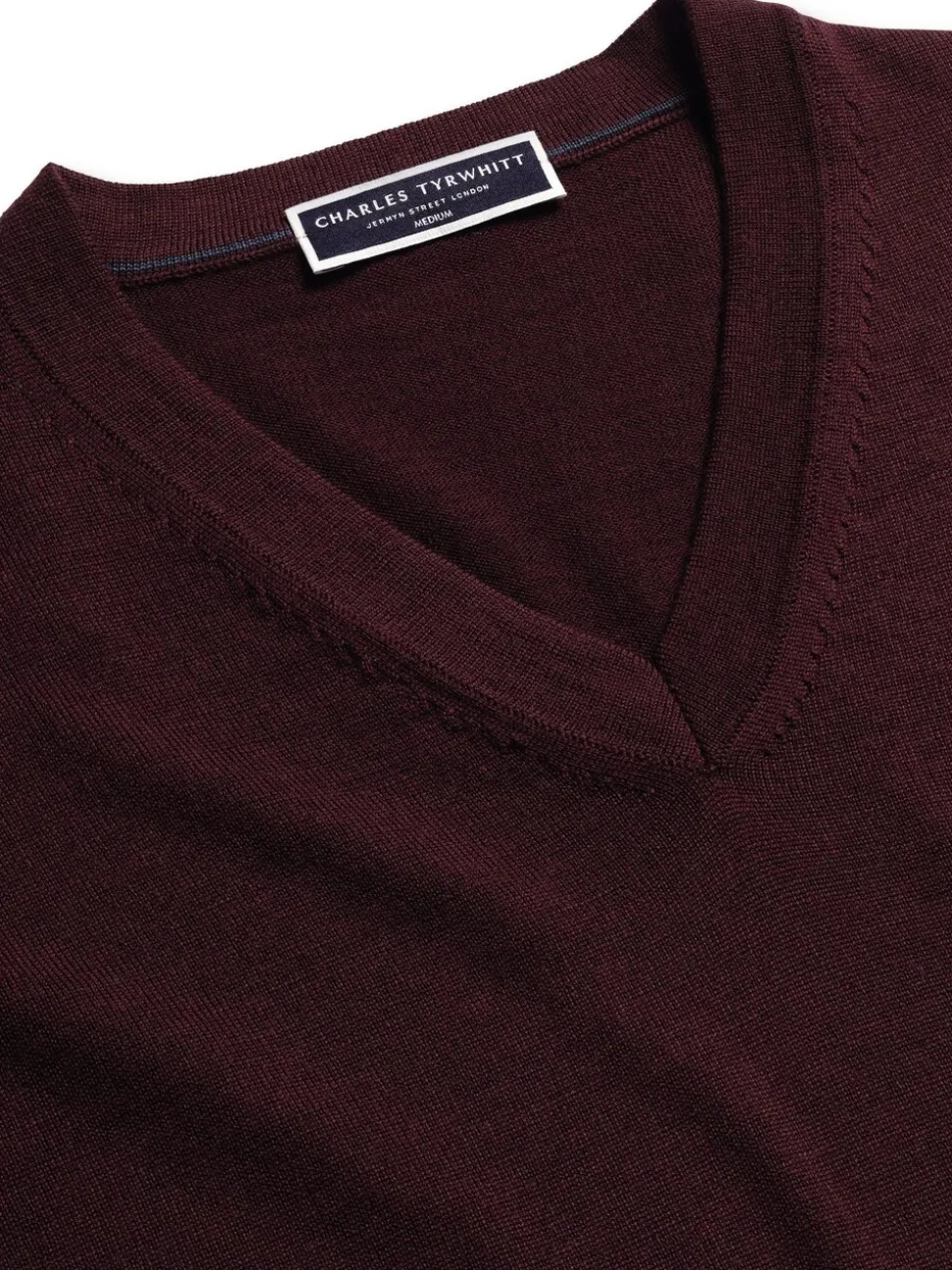 Charles Tyrwhitt Red Pure Merino V-Neck Jumper
