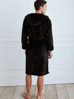Chelsea Peers Black Fleece Dressing Gown