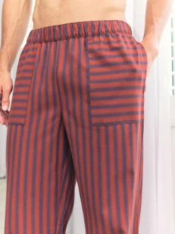 Chelsea Peers Blue Blurred Stripe Long Pyjama Bottoms