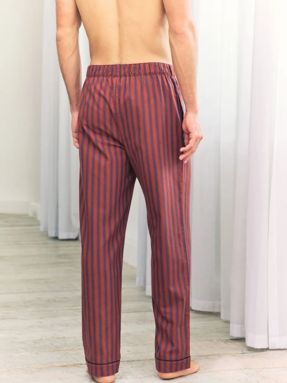 Chelsea Peers Blue Blurred Stripe Long Pyjama Bottoms